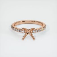 18K Rose Gold Pave Ring Setting Image