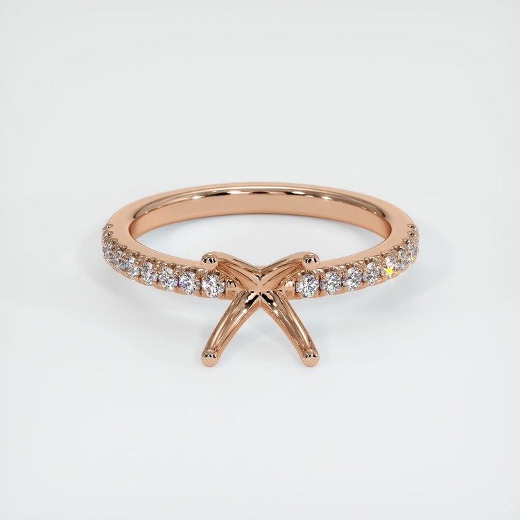 18K Rose Gold Pave Ring Setting