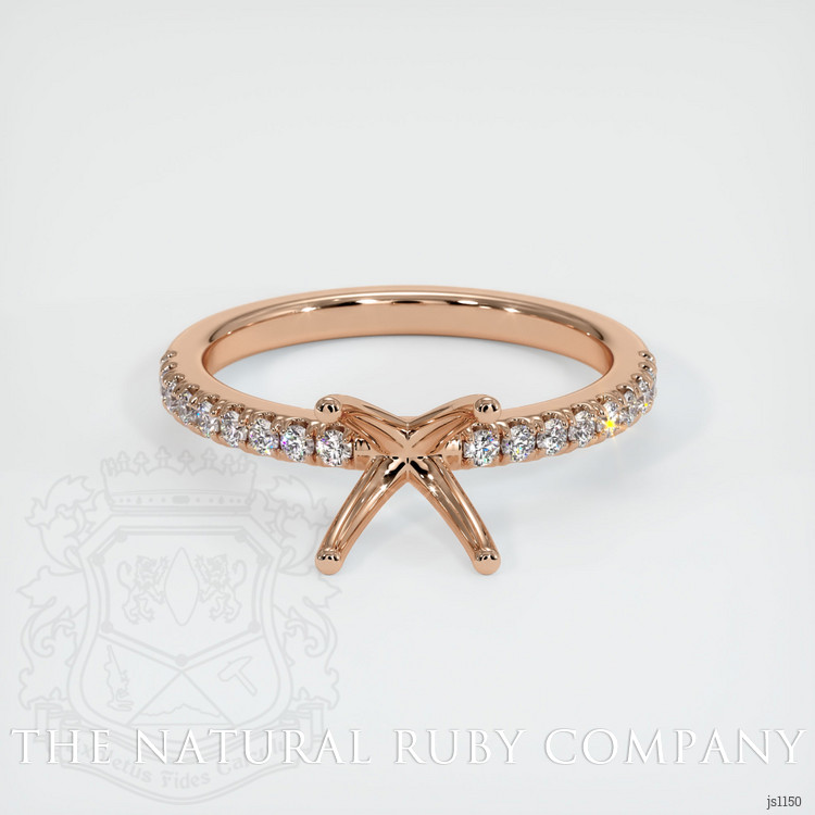 18K Rose Gold Pave Ring Setting