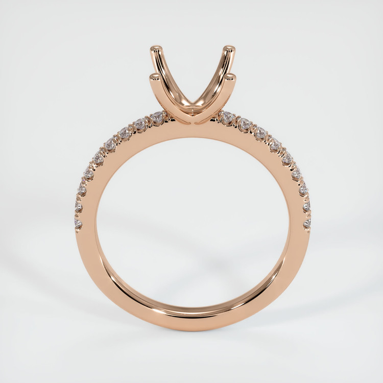 18K Rose Gold Pave Ring Setting