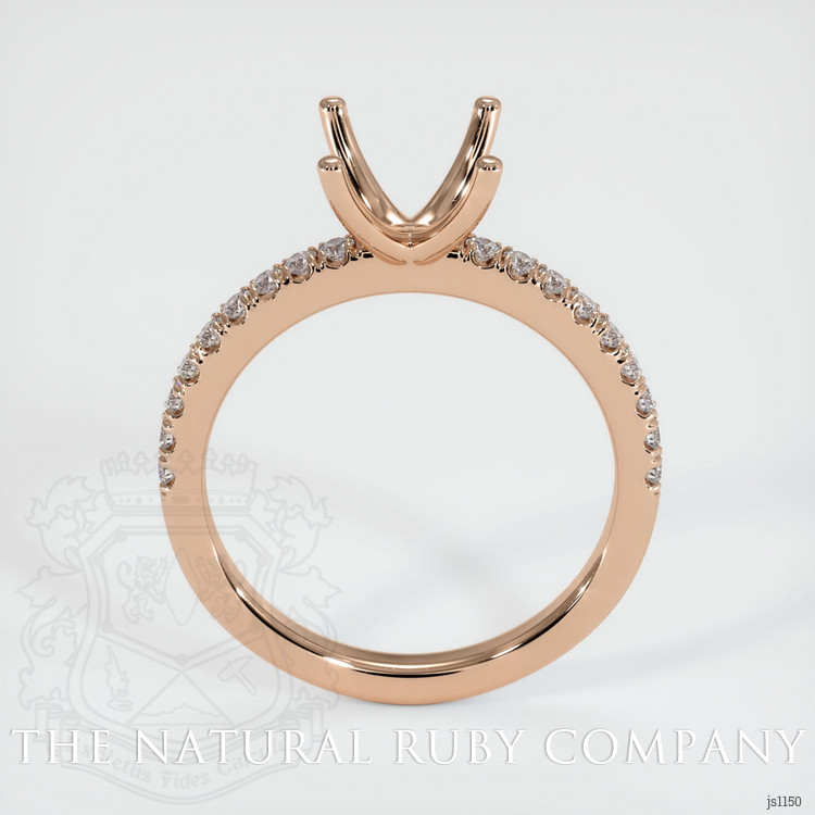 18K Rose Gold Pave Ring Setting