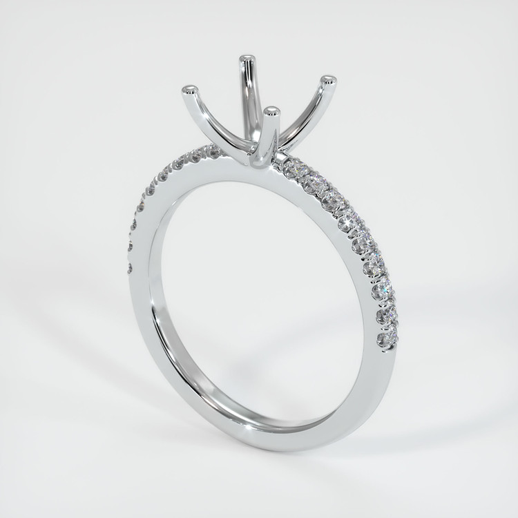 18K White Gold Pave Ring Setting