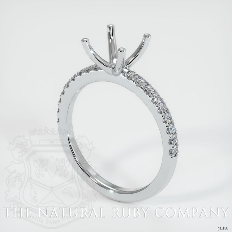18K White Gold Pave Ring Setting