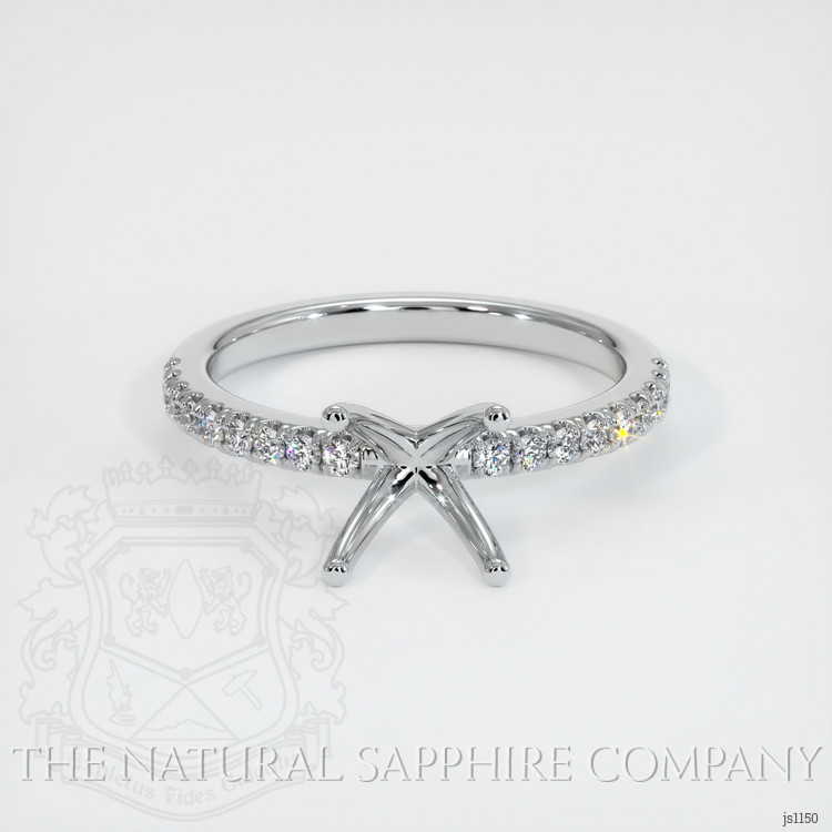 18K White Gold Pave Ring Setting