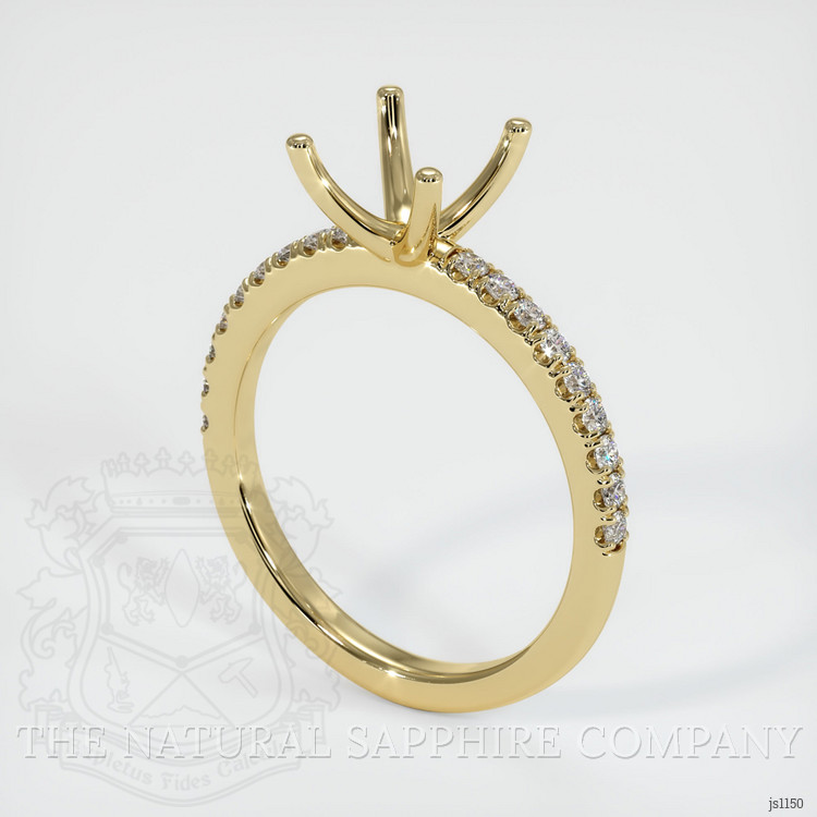 14K Yellow Gold Pave Ring Setting
