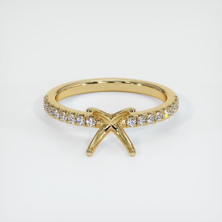 14K Yellow Gold Pave Ring Setting