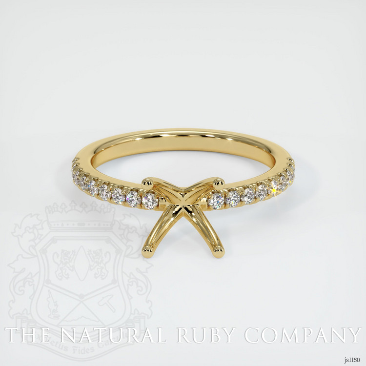 14K Yellow Gold Pave Ring Setting