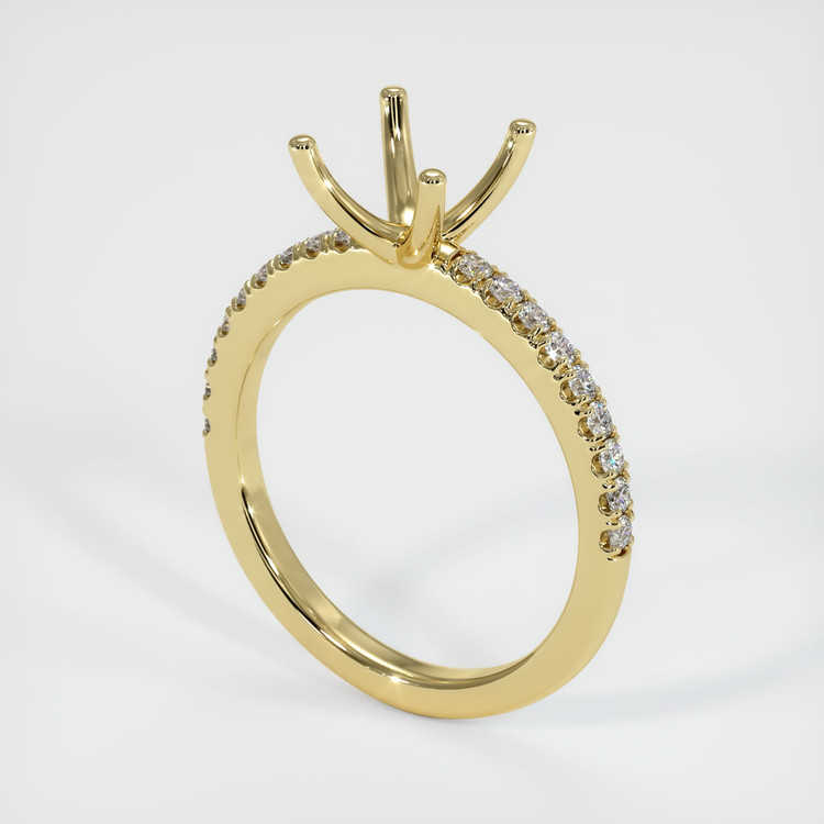 18K Yellow Gold Pave Ring Setting