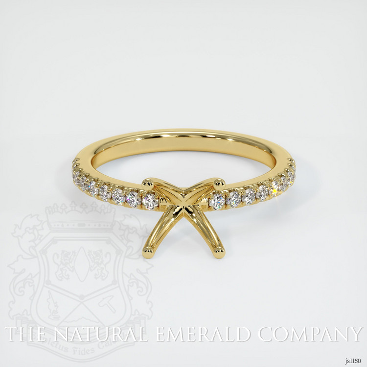 18K Yellow Gold Pave Ring Setting