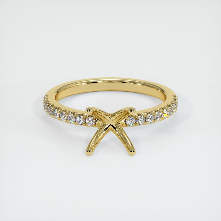 18K Yellow Gold Pave Ring Setting