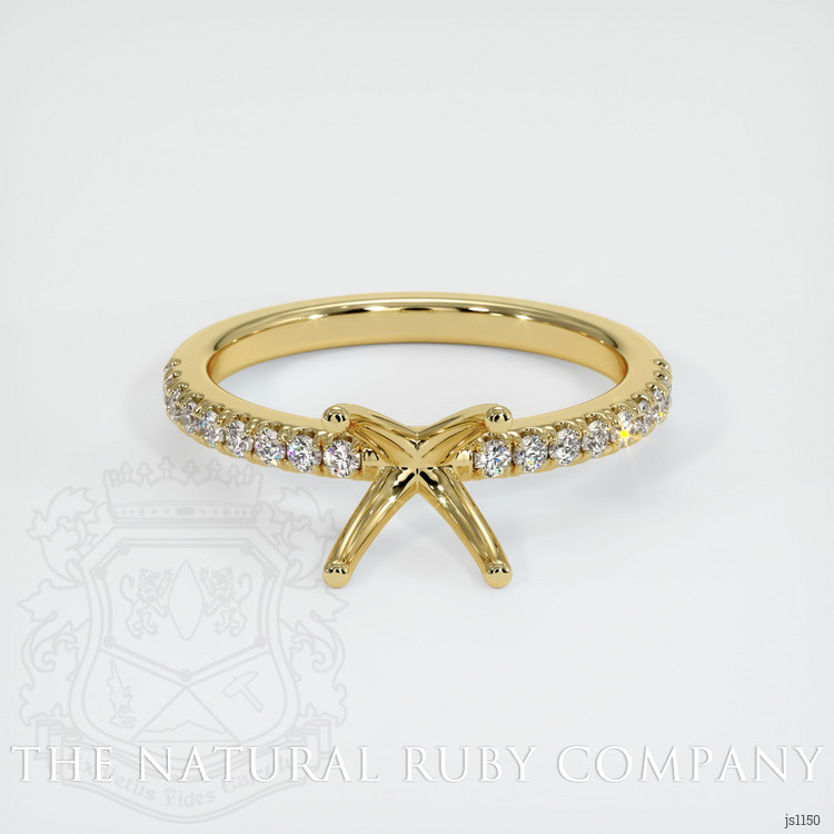 18K Yellow Gold Pave Ring Setting