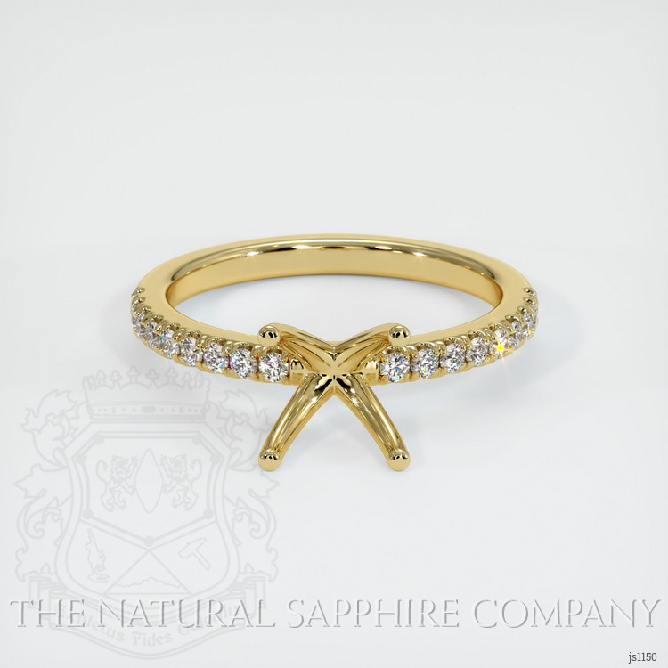 18K Yellow Gold Pave Ring Setting