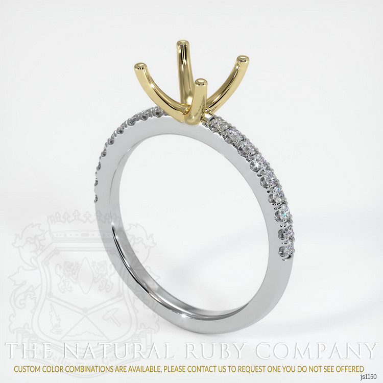 14K Yellow & White Pave Ring Setting