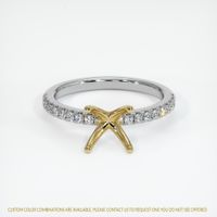 14K Yellow & White Pave Ring Setting Image