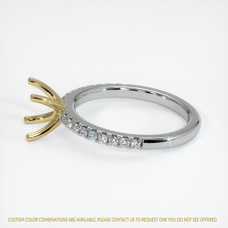 14K Yellow & White Pave Ring Setting