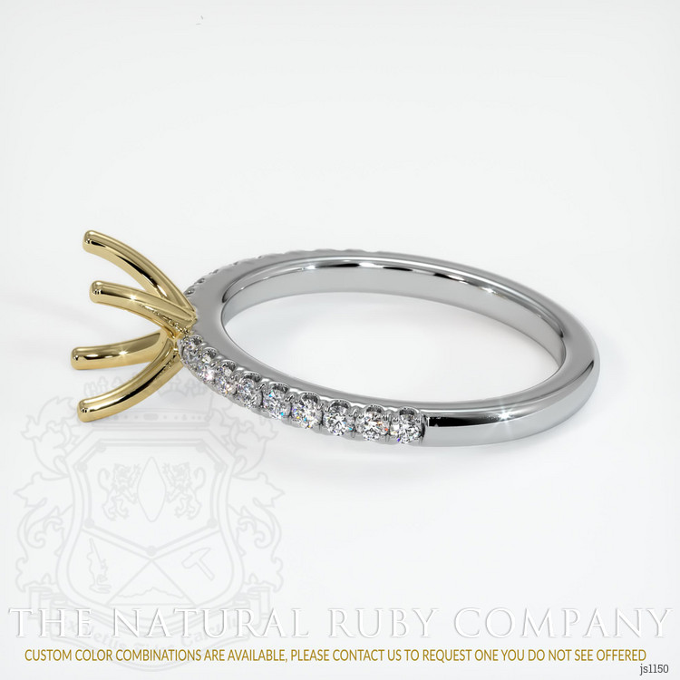 14K Yellow & White Pave Ring Setting