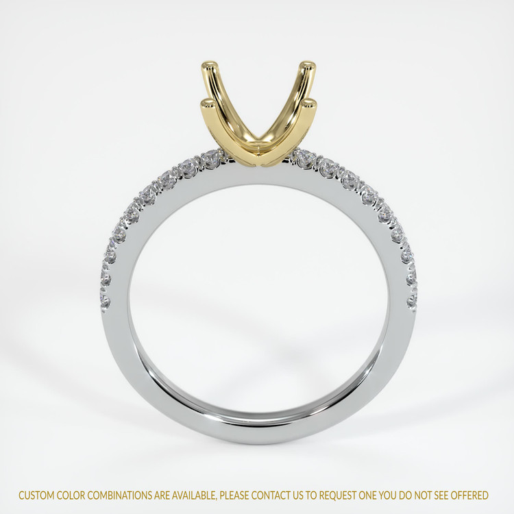 14K Yellow & White Pave Ring Setting