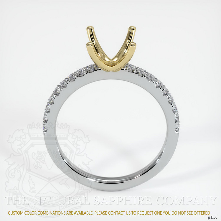 14K Yellow & White Pave Ring Setting