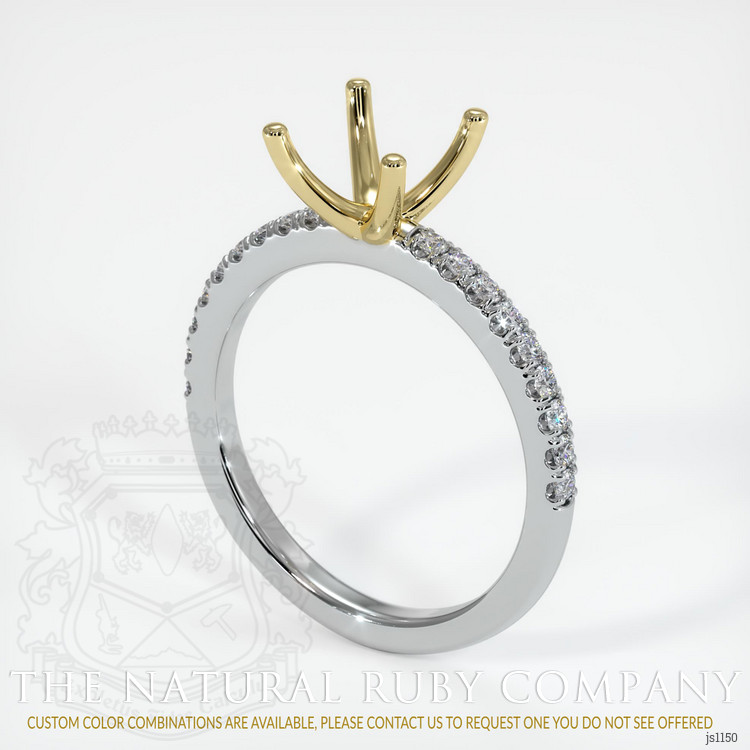 18K Yellow & White Pave Ring Setting