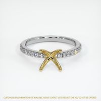 18K Yellow & White Pave Ring Setting Image