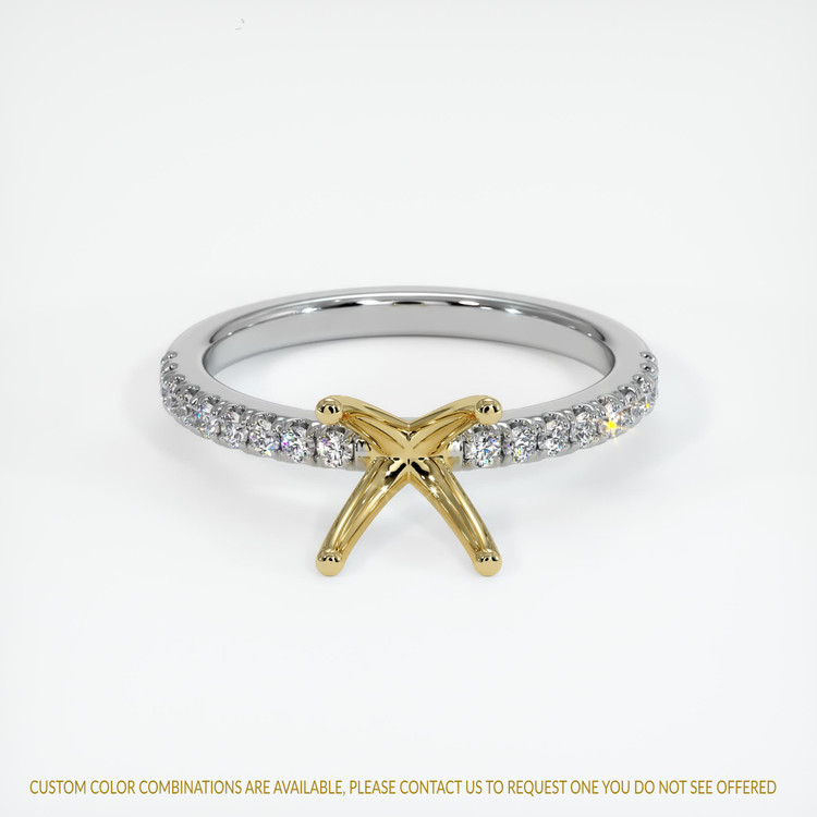 18K Yellow & White Pave Ring Setting