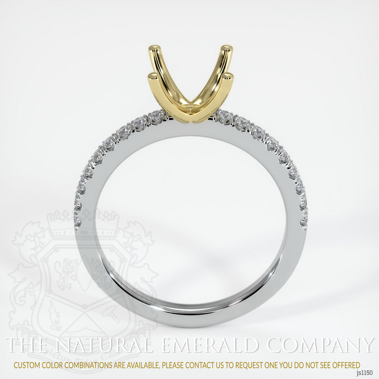18K Yellow & White Pave Ring Setting