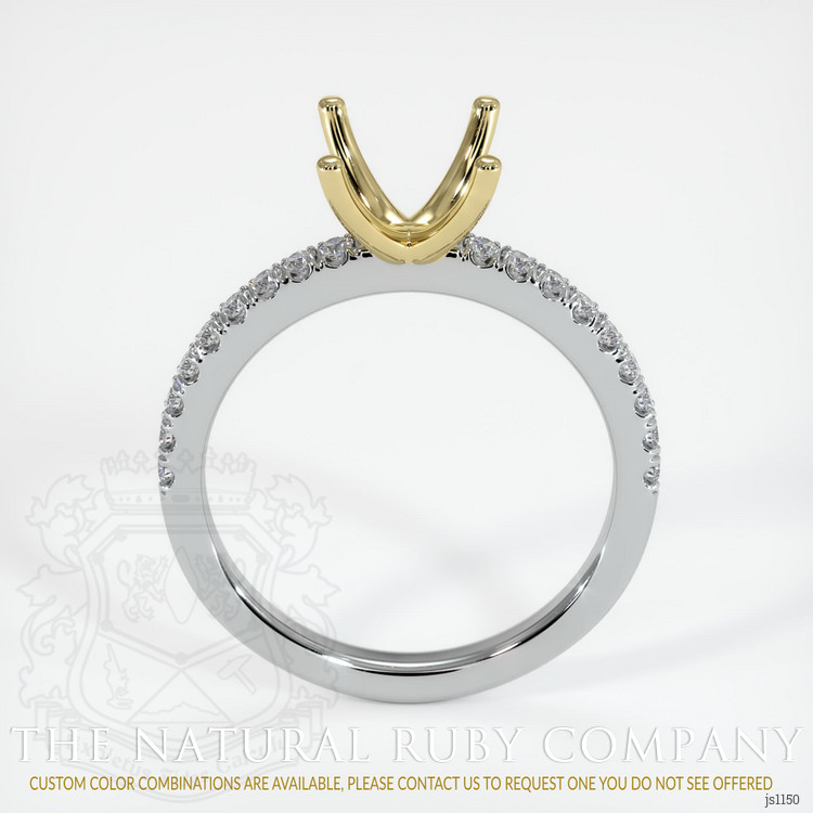 18K Yellow & White Pave Ring Setting