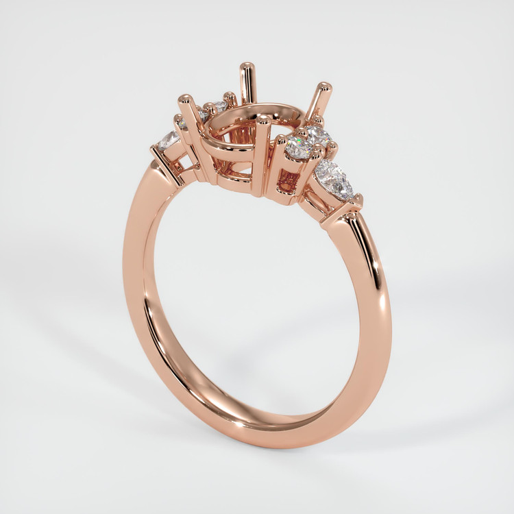 14K Rose Gold Accent Stones Ring Setting