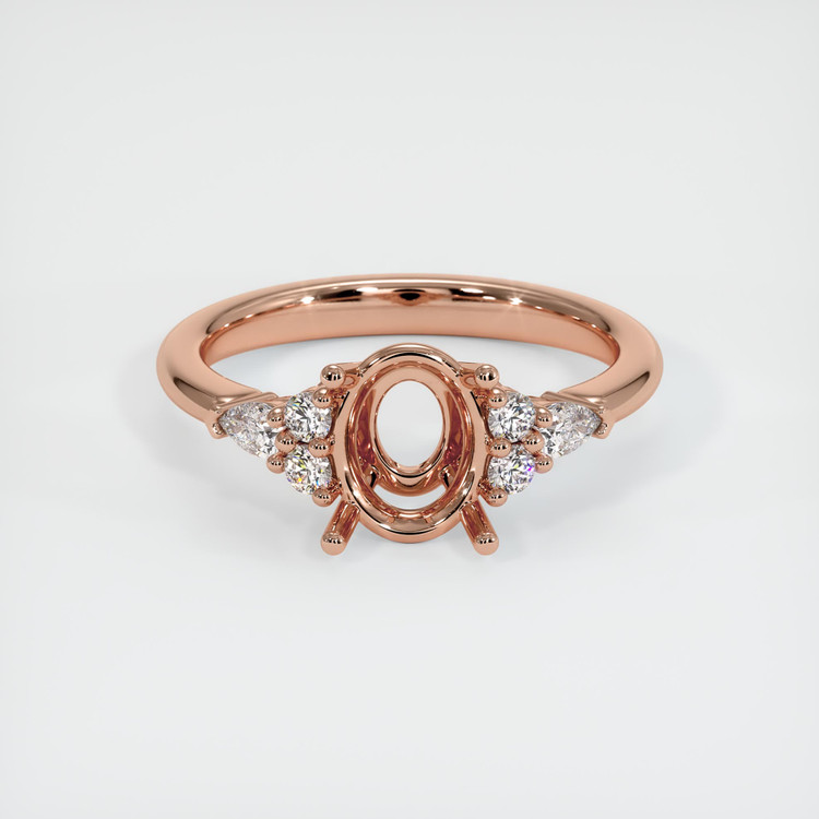 14K Rose Gold Accent Stones Ring Setting