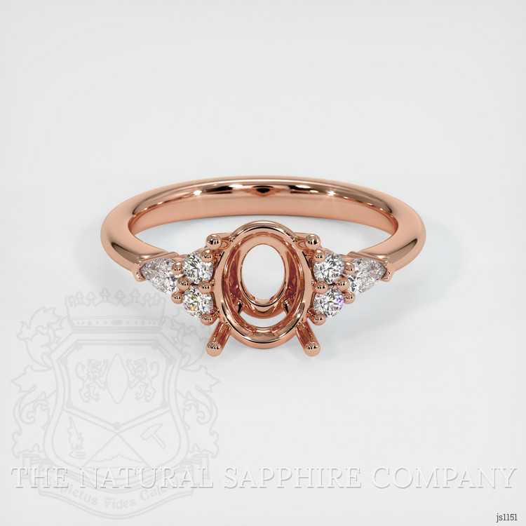 14K Rose Gold Accent Stones Ring Setting