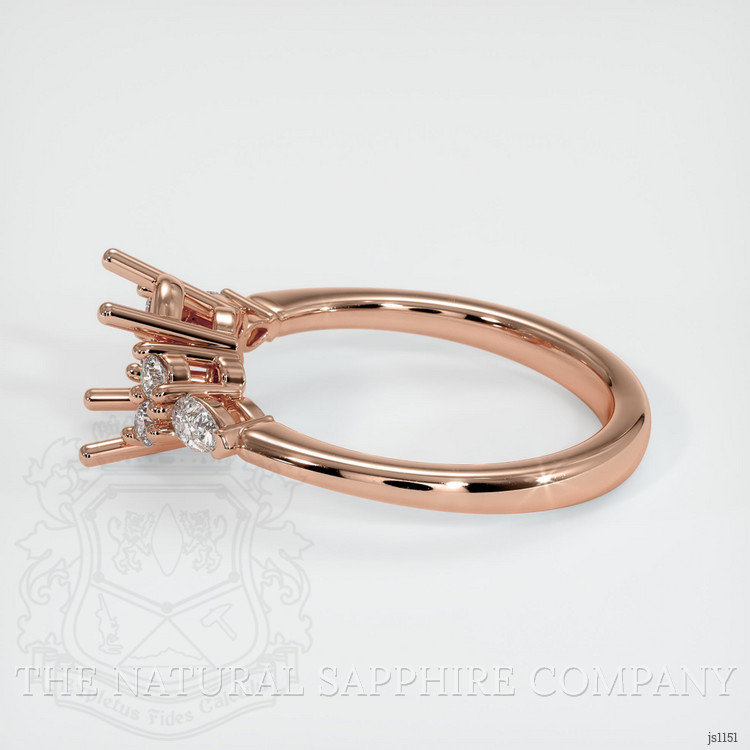 14K Rose Gold Accent Stones Ring Setting