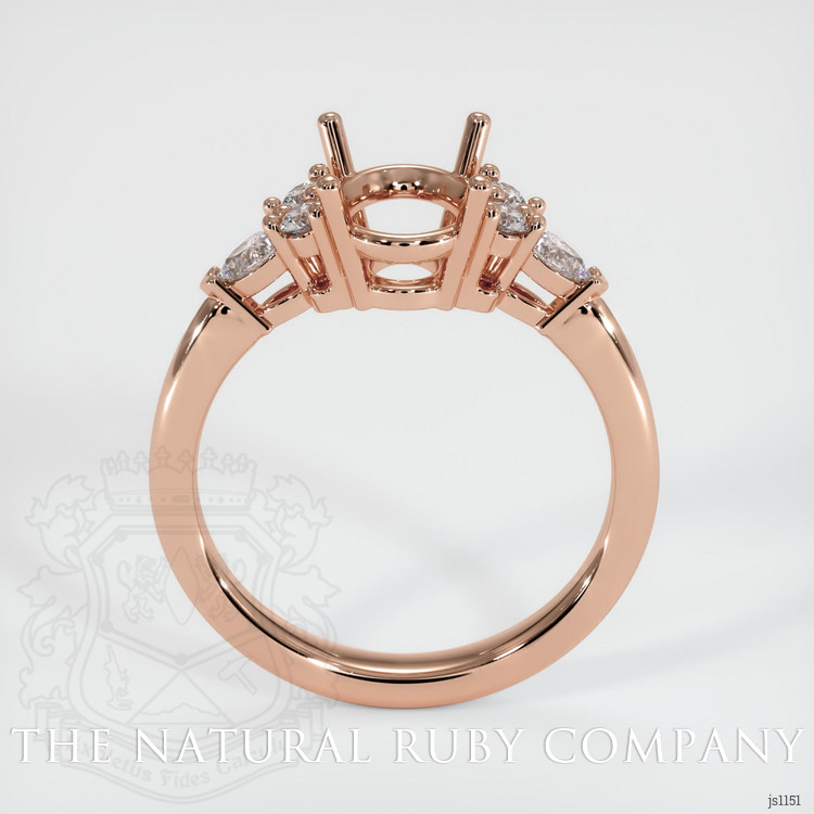 14K Rose Gold Accent Stones Ring Setting