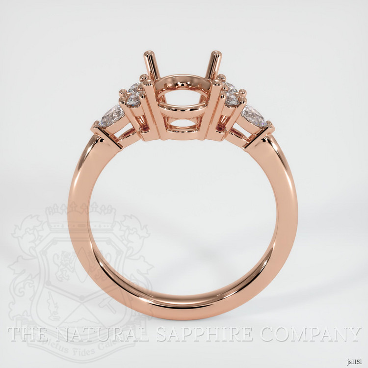 14K Rose Gold Accent Stones Ring Setting