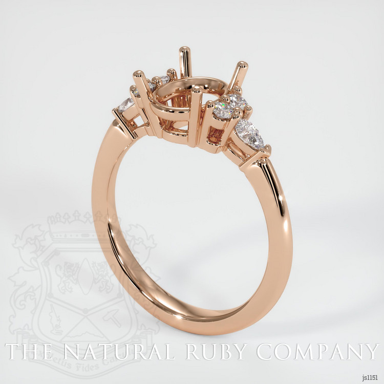 18K Rose Gold Accent Stones Ring Setting