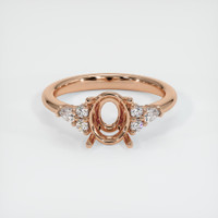 18K Rose Gold Accent Stones Ring Setting Image