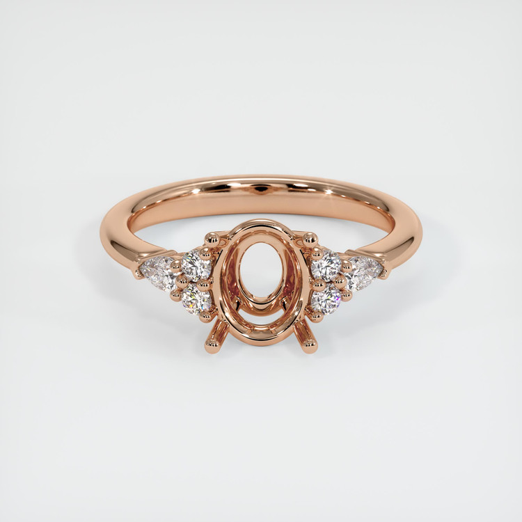 18K Rose Gold Accent Stones Ring Setting