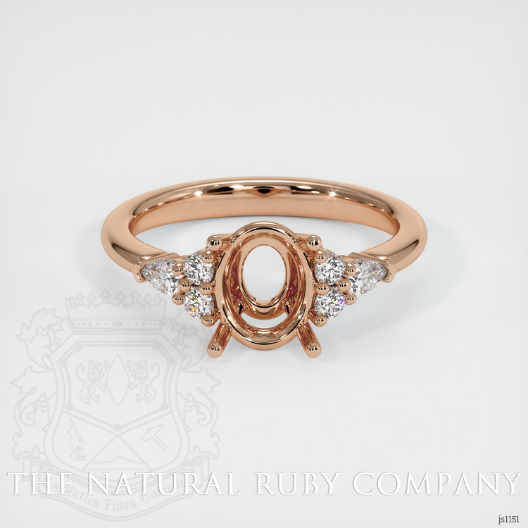 18K Rose Gold Accent Stones Ring Setting