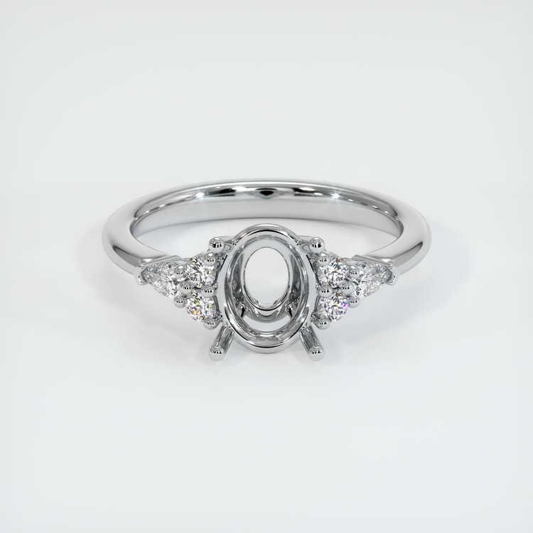 14K White Gold Accent Stones Ring Setting