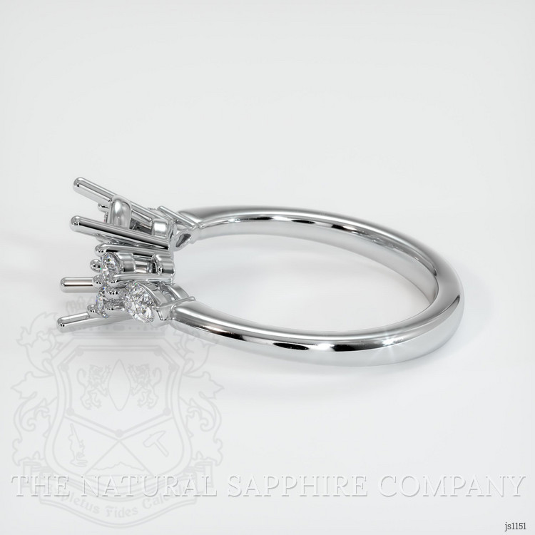 14K White Gold Accent Stones Ring Setting