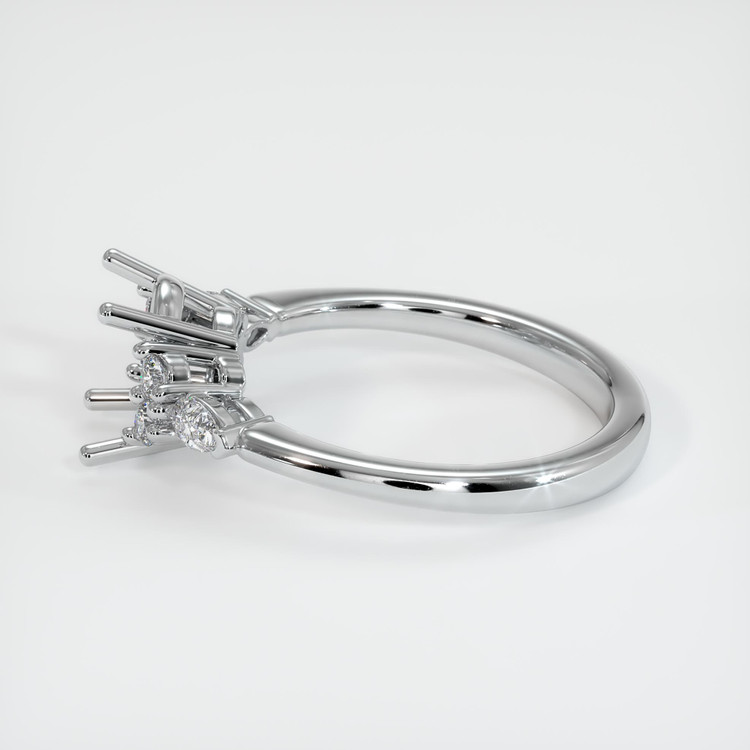 14K White Gold Accent Stones Ring Setting