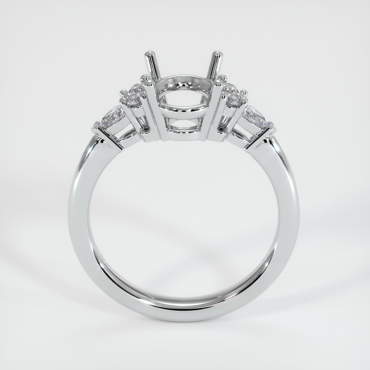 14K White Gold Accent Stones Ring Setting