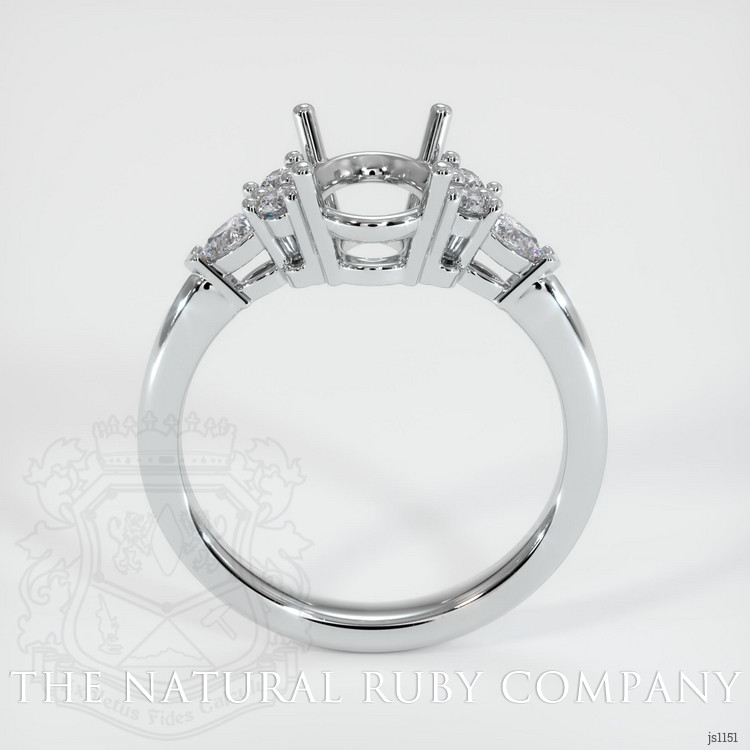 14K White Gold Accent Stones Ring Setting