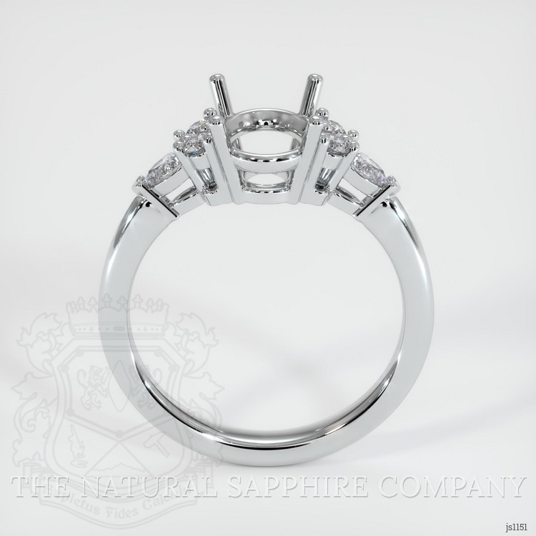 14K White Gold Accent Stones Ring Setting
