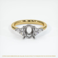 14K White & Yellow Accent Stones Ring Setting Image