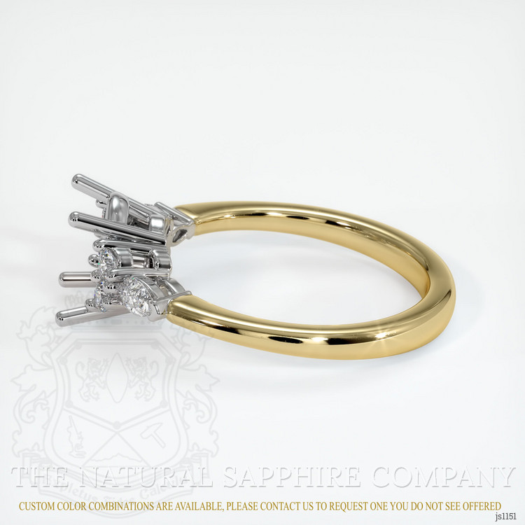 14K White & Yellow Accent Stones Ring Setting