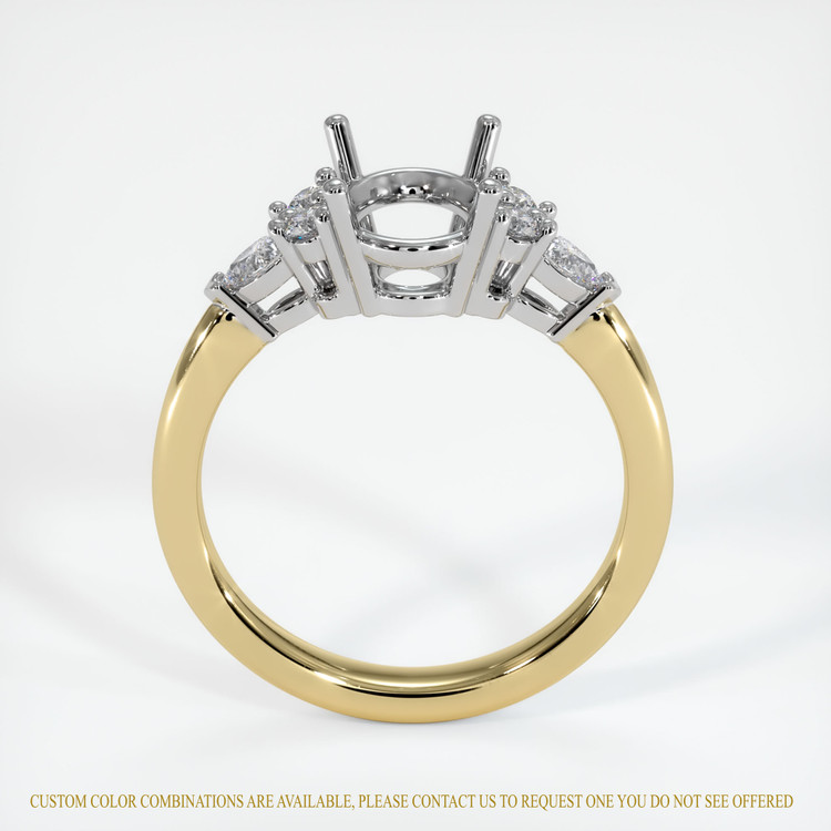 14K White & Yellow Accent Stones Ring Setting