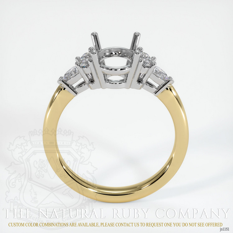 14K White & Yellow Accent Stones Ring Setting