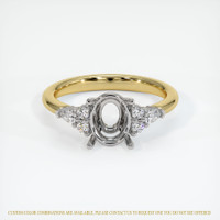 18K White & Yellow Accent Stones Ring Setting Image