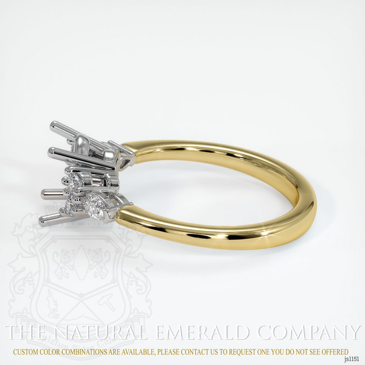 18K White & Yellow Accent Stones Ring Setting