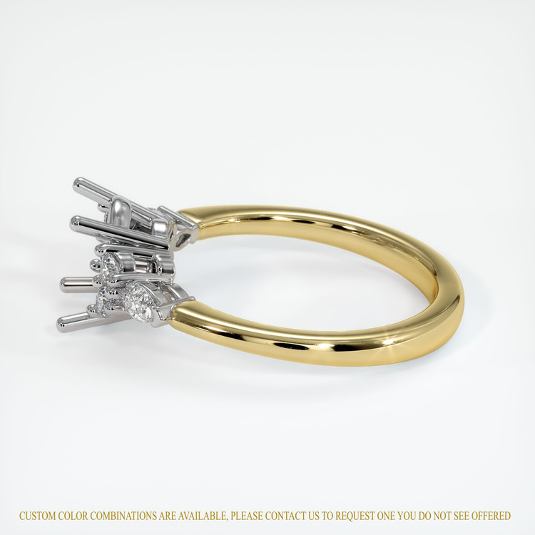 18K White & Yellow Accent Stones Ring Setting